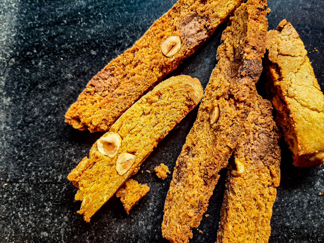 Turmeric and White Chocolate Biscotti